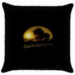 Sunset Scene at the Coast of Montevideo Uruguay Throw Pillow Cases (Black) Front