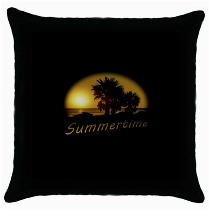 Sunset Scene at the Coast of Montevideo Uruguay Throw Pillow Cases (Black)