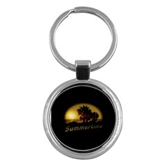 Sunset Scene At The Coast Of Montevideo Uruguay Key Chains (round)  by dflcprints