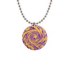 Purple And Orange Swirling Design Button Necklaces