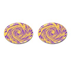 Purple And Orange Swirling Design Cufflinks (oval)