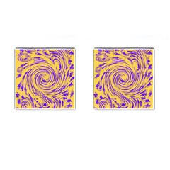 Purple And Orange Swirling Design Cufflinks (square) by JDDesigns