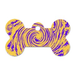 Purple And Orange Swirling Design Dog Tag Bone (two Sides)