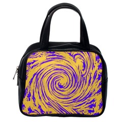 Purple And Orange Swirling Design Classic Handbags (one Side) by JDDesigns