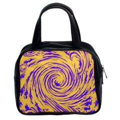 Purple And Orange Swirling Design Classic Handbags (2 Sides) by JDDesigns