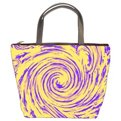 Purple And Orange Swirling Design Bucket Bags by JDDesigns