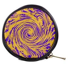 Purple And Orange Swirling Design Mini Makeup Bags by JDDesigns