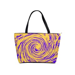 Purple And Orange Swirling Design Shoulder Handbags