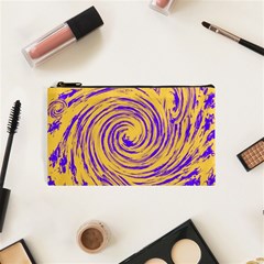 Purple And Orange Swirling Design Cosmetic Bag (small)  by JDDesigns