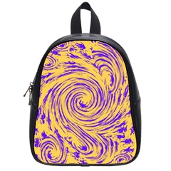 Purple And Orange Swirling Design School Bags (small)  by JDDesigns