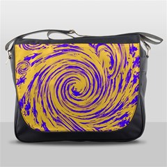 Purple And Orange Swirling Design Messenger Bags by JDDesigns