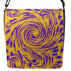 Purple And Orange Swirling Design Flap Messenger Bag (s) by JDDesigns