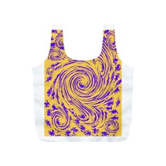 Purple And Orange Swirling Design Full Print Recycle Bags (s)  by JDDesigns