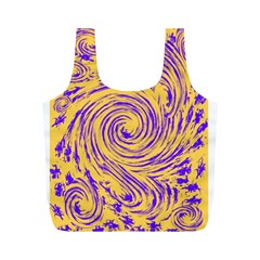 Purple And Orange Swirling Design Full Print Recycle Bags (m)  by JDDesigns