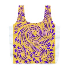 Purple And Orange Swirling Design Full Print Recycle Bags (l)  by JDDesigns