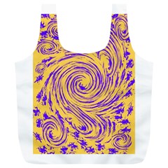 Purple And Orange Swirling Design Full Print Recycle Bags (l)  by JDDesigns