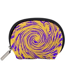 Purple And Orange Swirling Design Accessory Pouches (small) 