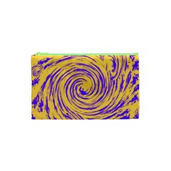 Purple And Orange Swirling Design Cosmetic Bag (xs) by JDDesigns