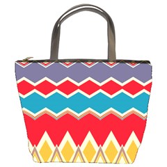 Chevrons And Rhombus 	bucket Bag by LalyLauraFLM