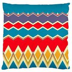 Chevrons And Rhombus 	large Flano Cushion Case (two Sides) by LalyLauraFLM