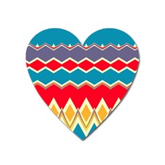 Chevrons And Rhombus			magnet (heart) by LalyLauraFLM