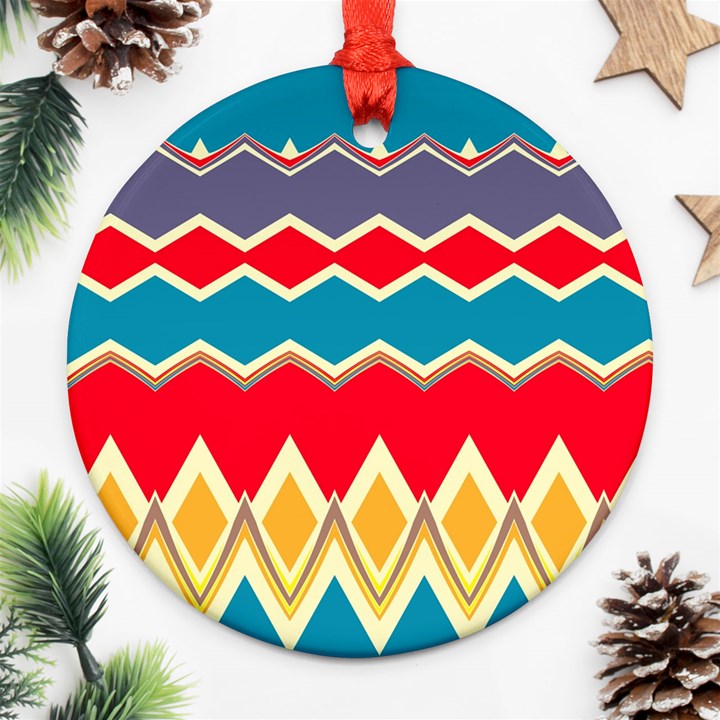 Chevrons and rhombus			Ornament (Round)