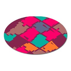 Pieces In Retro Colors			magnet (oval) by LalyLauraFLM