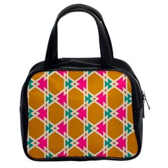 Connected Shapes Pattern Classic Handbag (two Sides) by LalyLauraFLM