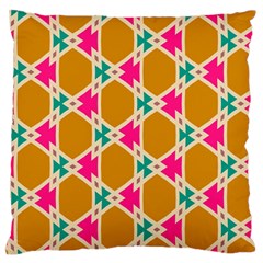 Connected Shapes Pattern 	large Flano Cushion Case (two Sides) by LalyLauraFLM