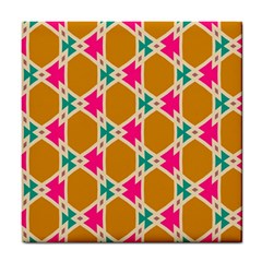 Connected Shapes Pattern			tile Coaster by LalyLauraFLM