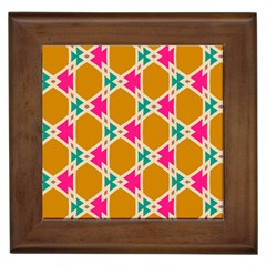 Connected Shapes Pattern			framed Tile by LalyLauraFLM