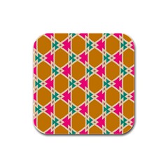 Connected Shapes Pattern			rubber Square Coaster (4 Pack by LalyLauraFLM