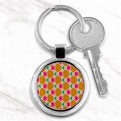 Connected Shapes Pattern			key Chain (round) by LalyLauraFLM