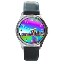 Chicago Colored Foil Effects Round Metal Watches