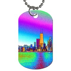 Chicago Colored Foil Effects Dog Tag (Two Sides)