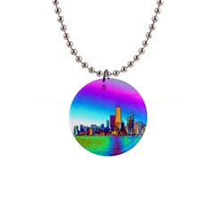 Chicago Colored Foil Effects Button Necklaces by canvasngiftshop