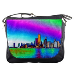 Chicago Colored Foil Effects Messenger Bags by canvasngiftshop