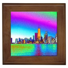 Chicago Colored Foil Effects Framed Tiles