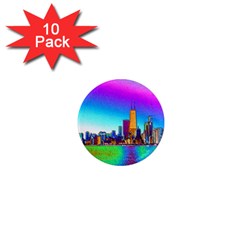 Chicago Colored Foil Effects 1  Mini Magnet (10 pack) 