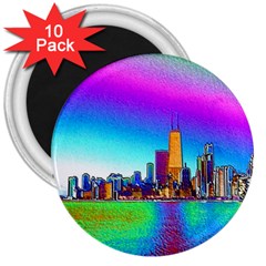 Chicago Colored Foil Effects 3  Magnets (10 pack) 