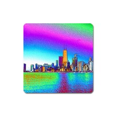 Chicago Colored Foil Effects Square Magnet