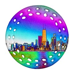 Chicago Colored Foil Effects Ornament (Round Filigree) 