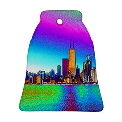 Chicago Colored Foil Effects Bell Ornament (2 Sides)