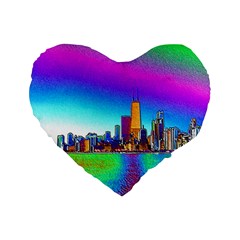 Chicago Colored Foil Effects Standard 16  Premium Heart Shape Cushions