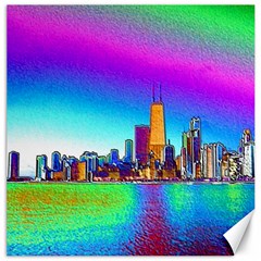 Chicago Colored Foil Effects Canvas 12  x 12  