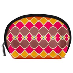 Symmetric Shapes In Retro Colors Accessory Pouch by LalyLauraFLM