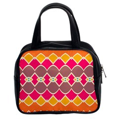 Symmetric Shapes In Retro Colors Classic Handbag (two Sides) by LalyLauraFLM