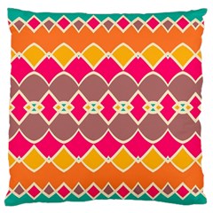 Symmetric Shapes In Retro Colors 	large Flano Cushion Case (two Sides) by LalyLauraFLM