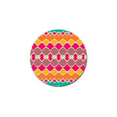 Symmetric Shapes In Retro Colors			golf Ball Marker (4 Pack) by LalyLauraFLM