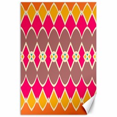 Symmetric Shapes In Retro Colors			canvas 24  X 36  by LalyLauraFLM